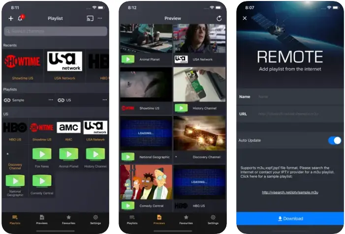 IPTV Player: play m3u playlist